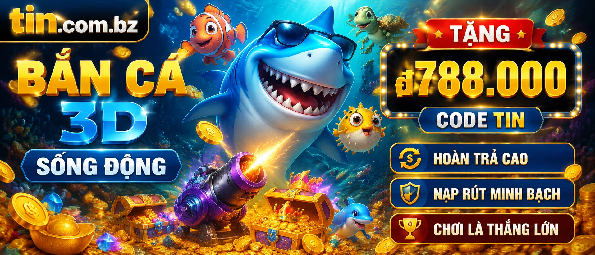 Hình ảnh game Bắn Cá chủ đề đại dương và giao diện sảnh
