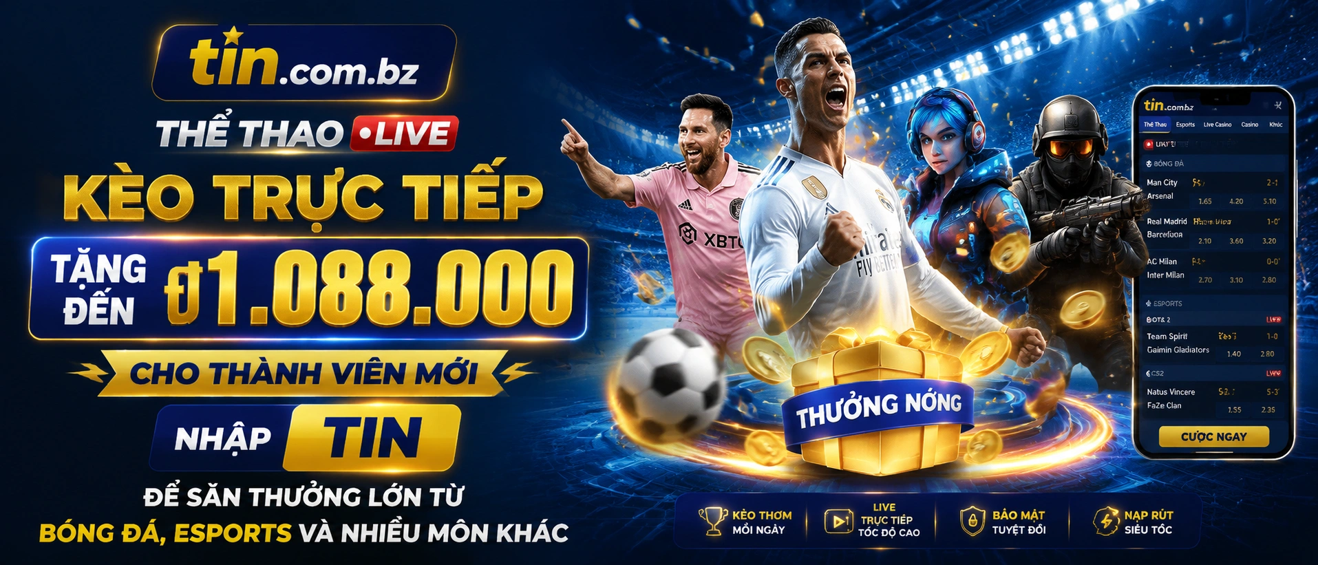 Không gian theo dõi thể thao trên mobile web