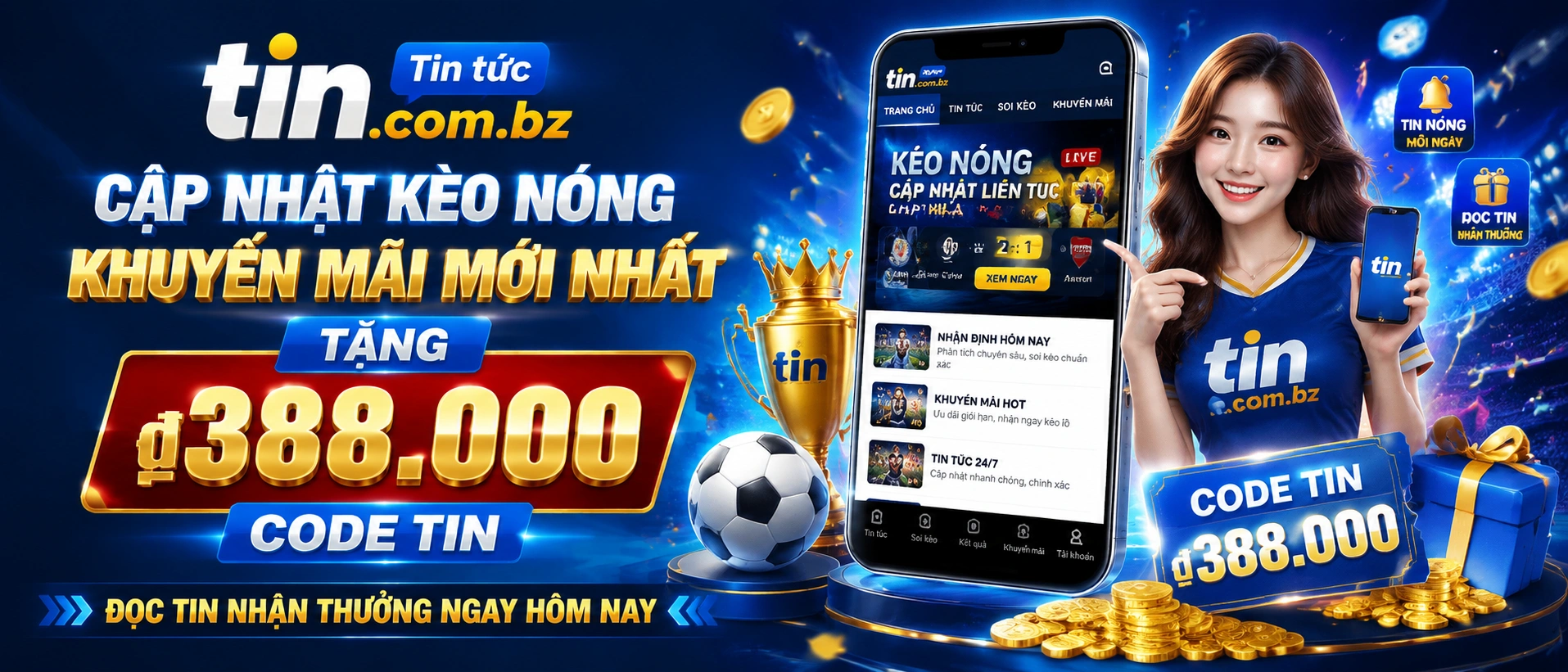 Bảng tin khuyến mãi hiển thị trên điện thoại